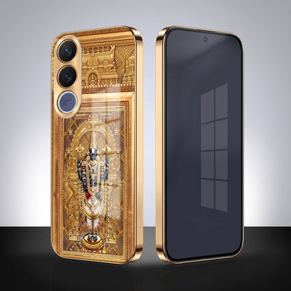 Vivo V70 FE 5G Premium Heritage Gold Electroplated Glass Phone Back Case