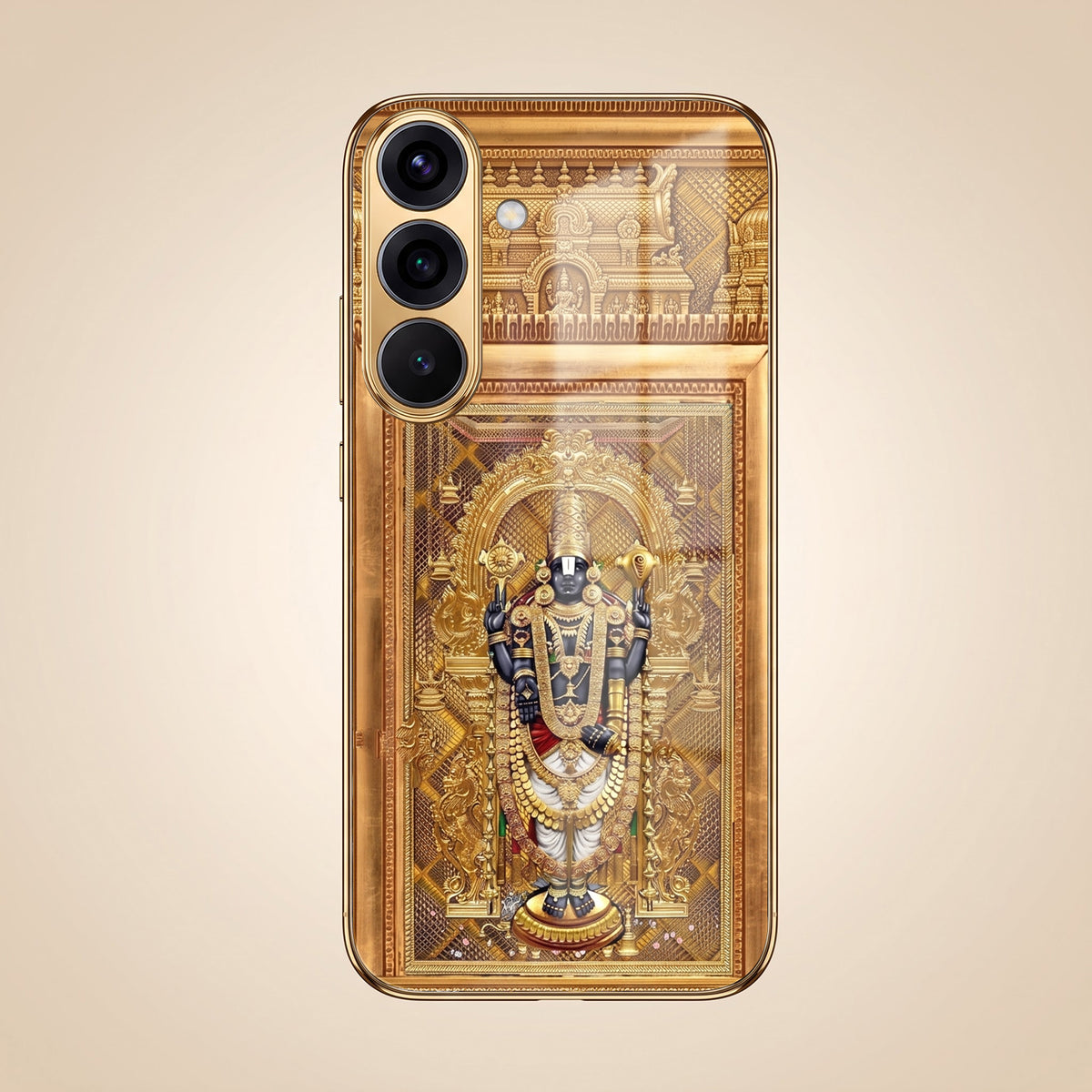 Samsung Galaxy A56 5G Premium Heritage Gold Electroplated Glass Phone Back Case