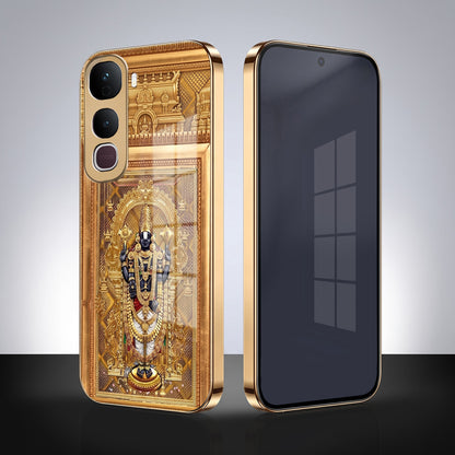 Vivo Y400 Pro 5G Premium Heritage Gold Electroplated Glass Phone Back Case