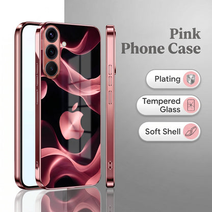 Samsung Galaxy A36 5G Luxury Wave Pink Electroplated Glass Phone Back Case