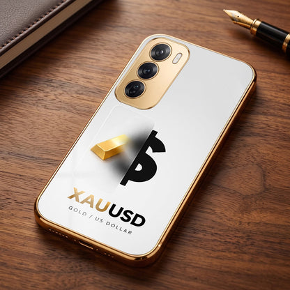 Oppo Reno 12 Pro 5G Luxury XAU/USD Gold Electroplated Glass Phone Back Case