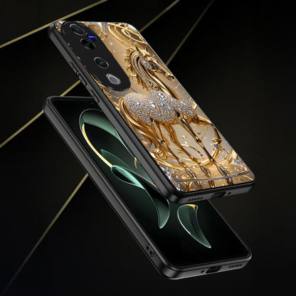 Vivo V40 Pro 5G Luxury Horse Texture Acrylic Glass Back Case