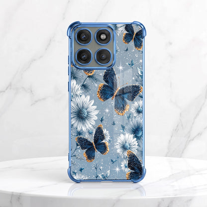 Motorola Edge 60 Pro 5G Blue Butterfly Floral Airbags Printed Back Case