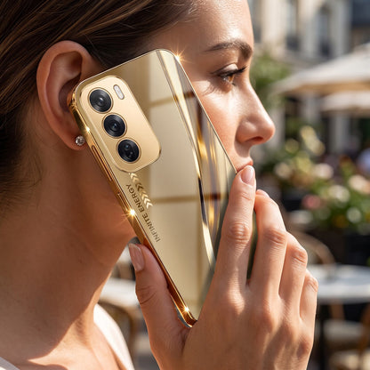 Oppo Reno 12 Pro 5G Luxury Infinity Energy Gold Electroplated Glass Phone Case