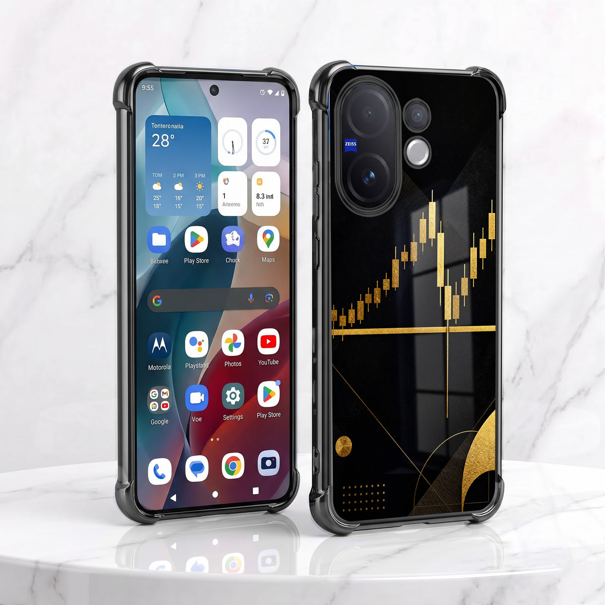 Vivo V60 5G Trading Candles Airbags Printed Back Case