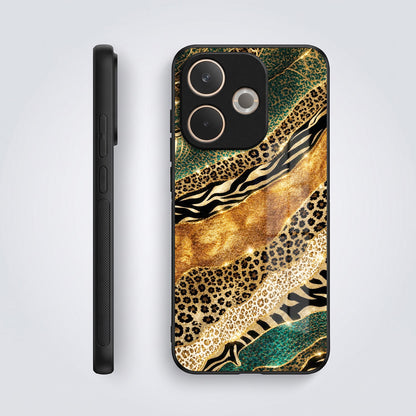 Oppo A5 Pro 5G Golden Leopard Acrylic Glass Back Case