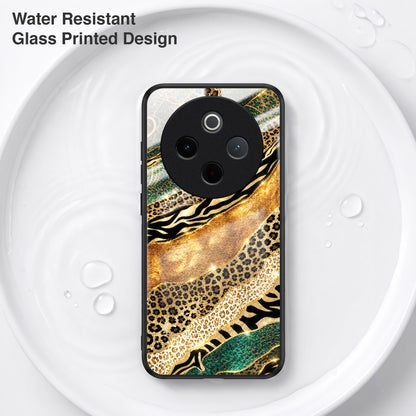 Vivo T4 5G Golden Leopard Acrylic Glass Back Case