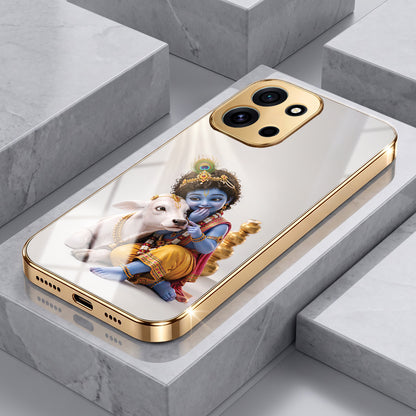 OnePlus Nord 6 5G Bal Krishna Blessings Gold Electroplated Glass Phone Back Case