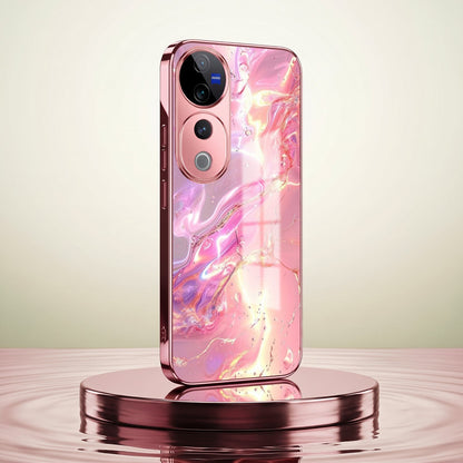 Vivo V40 Pro 5G Pearl Aurora Pink Electroplated Glass Phone Back Case