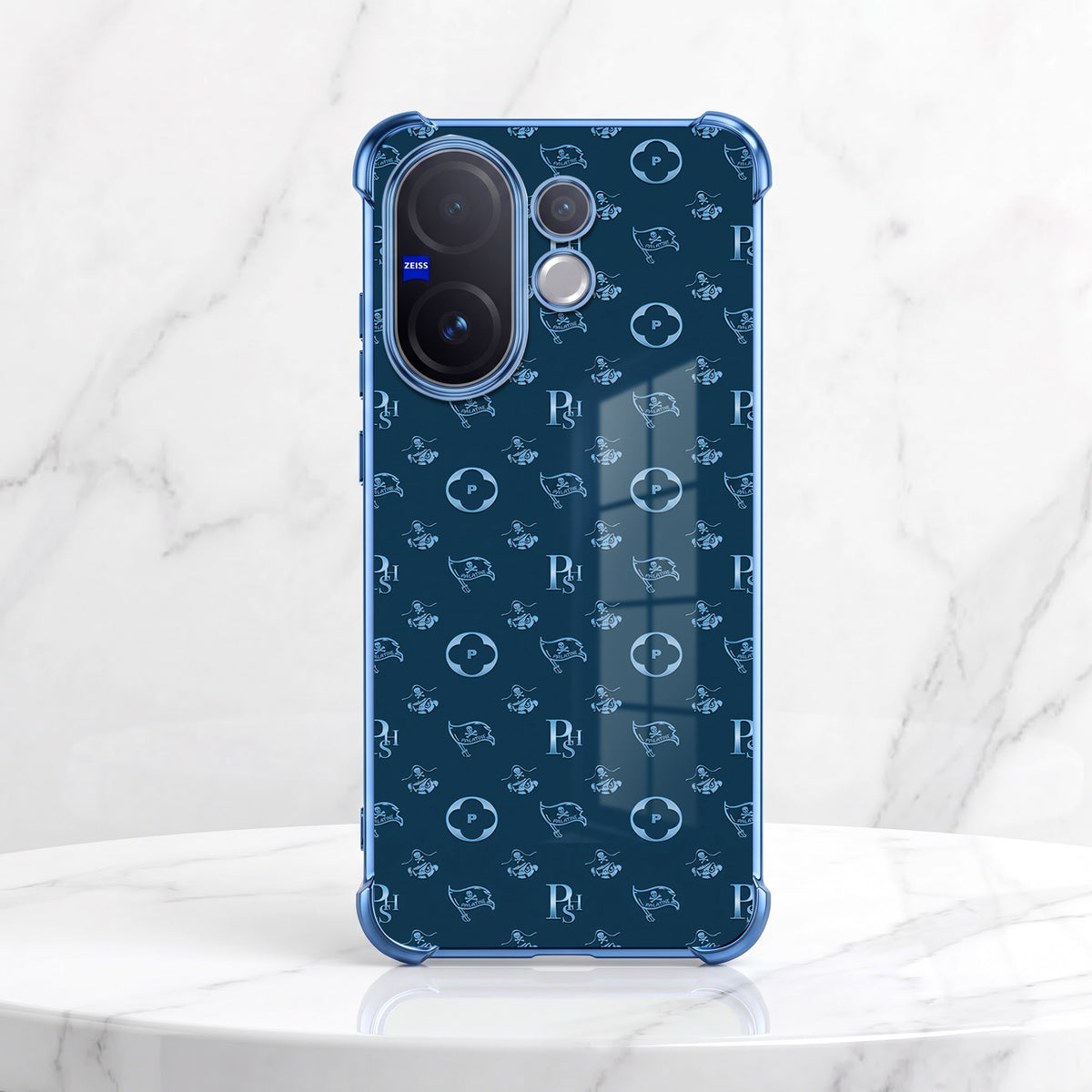 Vivo V60 5G Luxury Monogram Blue Airbags Printed Back Case