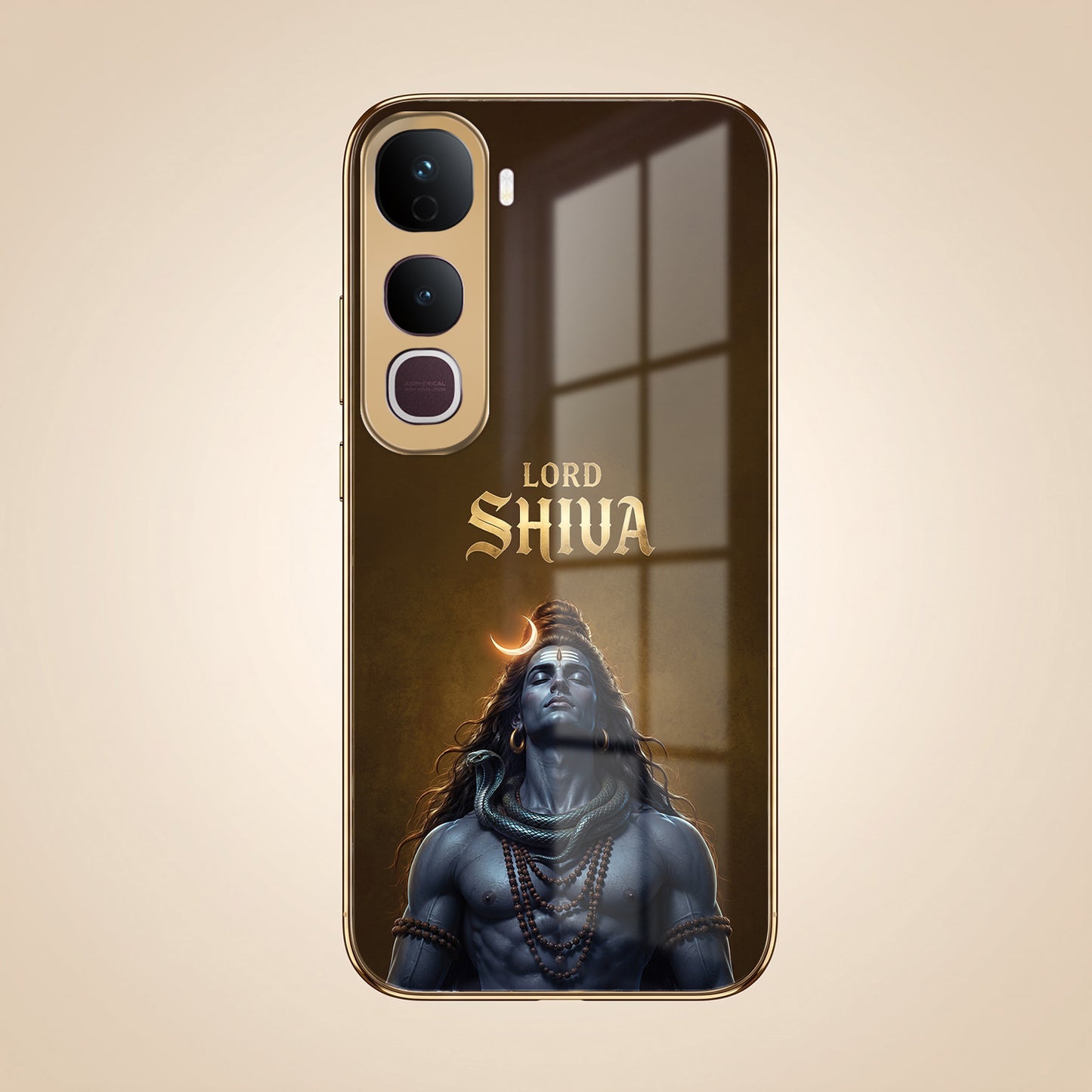 Vivo Y400 Pro Lord Shiva Gold Electroplated Glass Phone Back Case