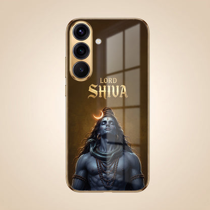 Samsung Galaxy A36 5G Lord Shiva Gold Electroplated Glass Phone Back Case