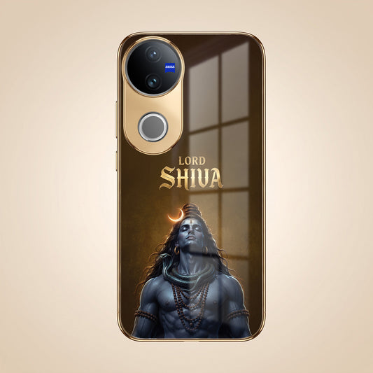Vivo V50 5G Lord Shiva Gold Electroplated Glass Phone Back Case