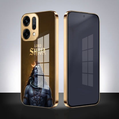 Oppo Reno 14 5G Lord Shiva Gold Electroplated Glass Phone Back Case