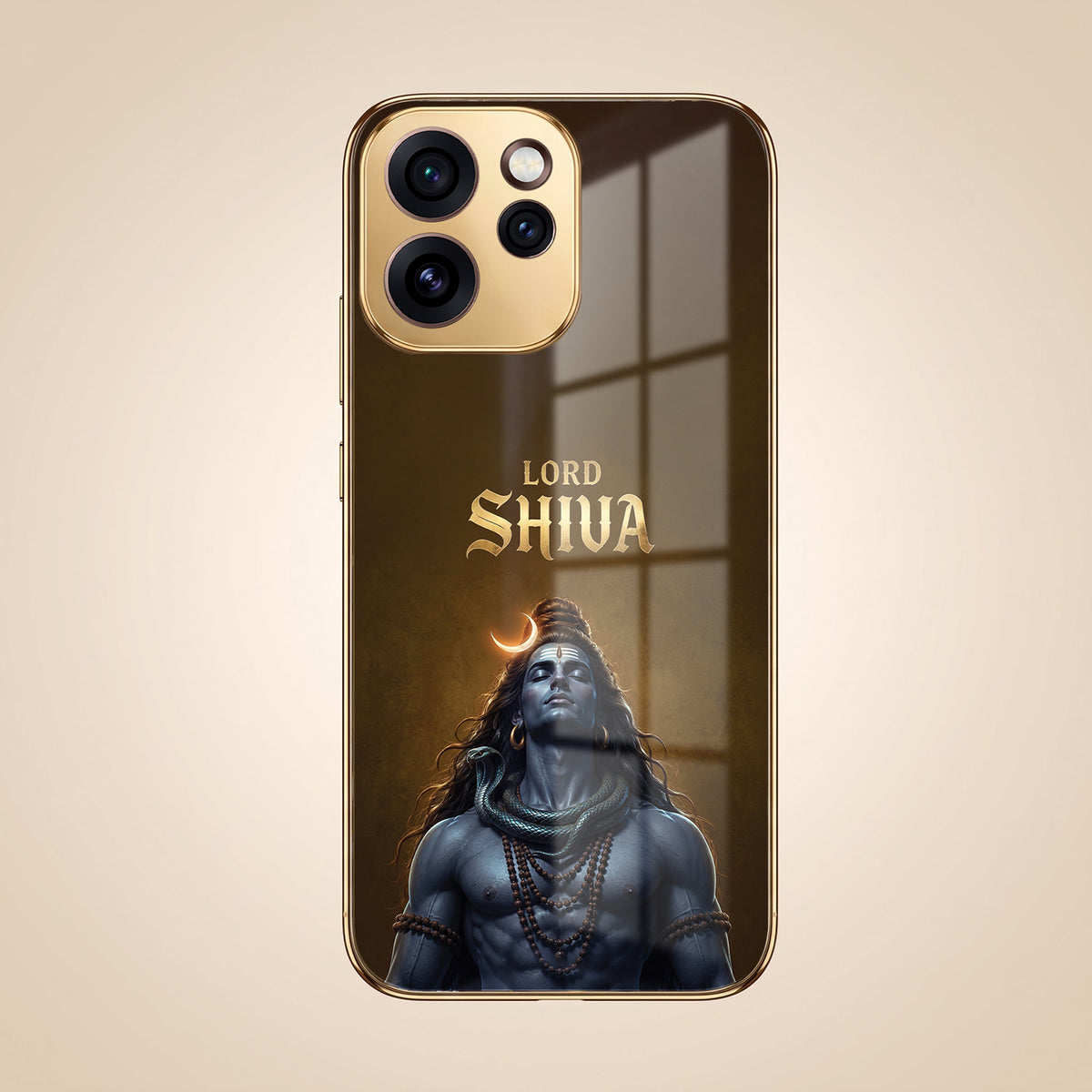 Oppo Reno 15 Pro Mini 5G Lord Shiva Gold Electroplated Glass Phone Back Case
