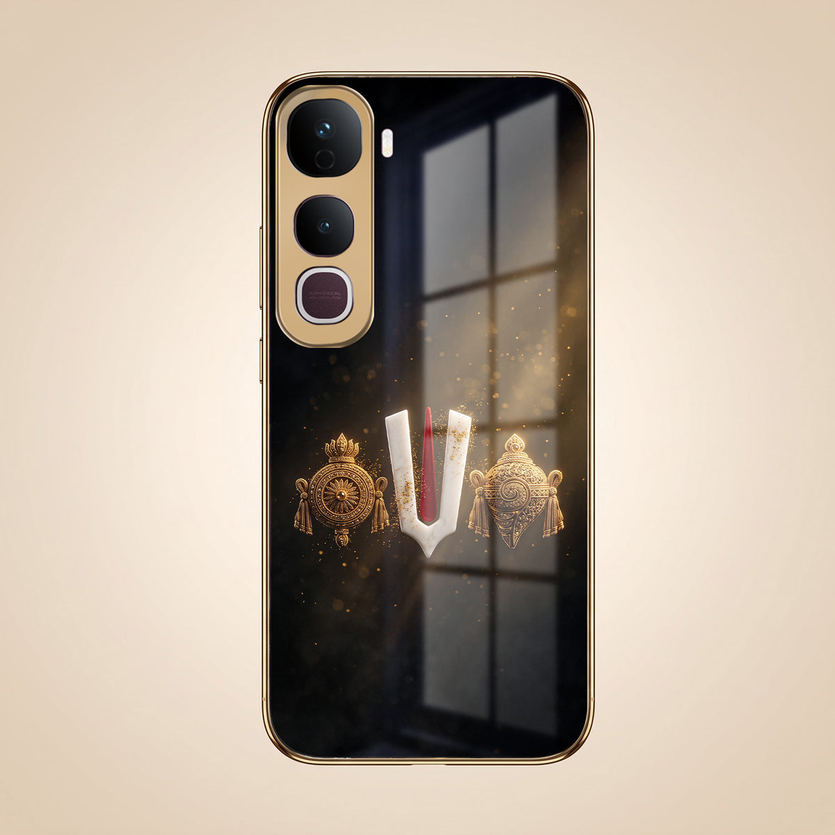 Vivo Y400 Pro Royal Heritage Edition Gold Electroplated Glass Phone Back Case