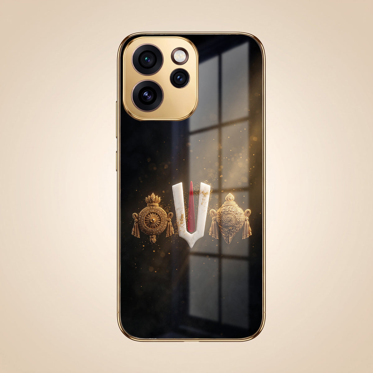 Oppo Reno 15 Pro Mini 5G Royal Heritage Edition Gold Electroplated Glass Phone Back Case