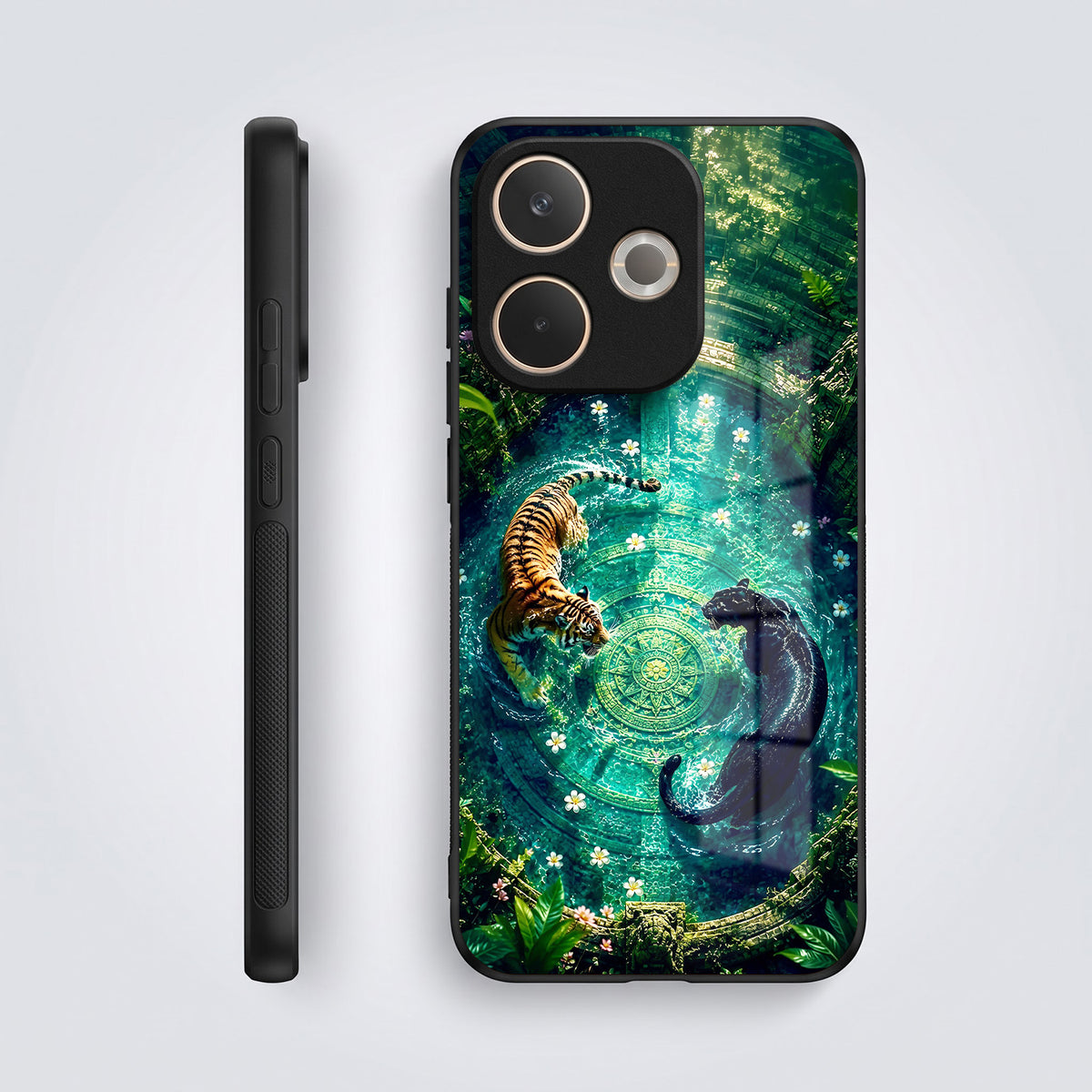 Oppo A5 Pro 5G Tiger & Panther Mystic Acrylic Glass Back Case