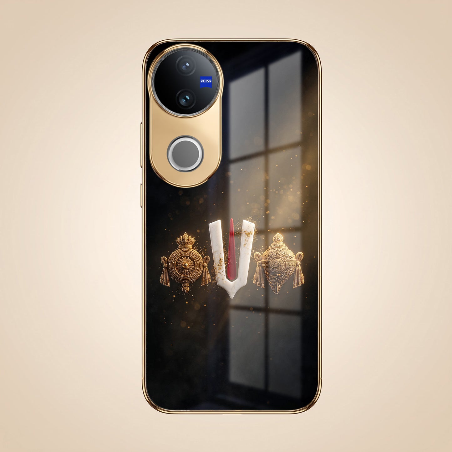 Vivo V50 5G Royal Heritage Edition Gold Electroplated Glass Phone Back Case