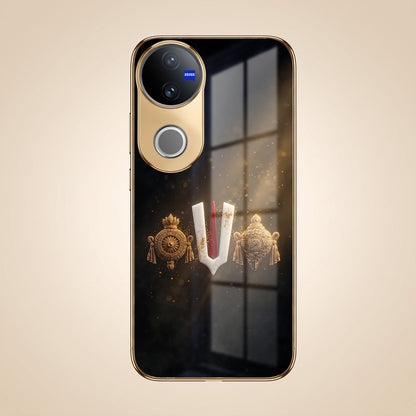 Vivo V50 5G Royal Heritage Edition Gold Electroplated Glass Phone Back Case