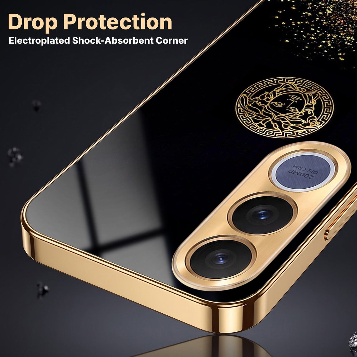 Vivo V70 FE 5G Medusa Head Gold Electroplated Glass Phone Back Case