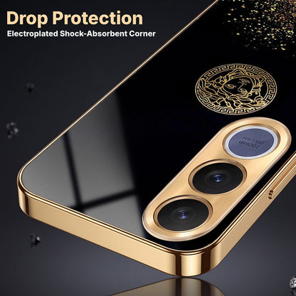 Vivo V70 FE 5G Medusa Head Gold Electroplated Glass Phone Back Case