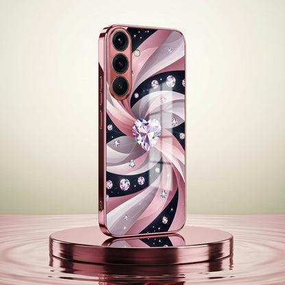 Samsung Galaxy A36 5G Diamond Glam Pink Electroplated Glass Phone Back Case