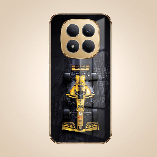 Redmi Note 15 Pro Plus 5G F1 Racing Car Gold Electroplated Glass Phone Back Case