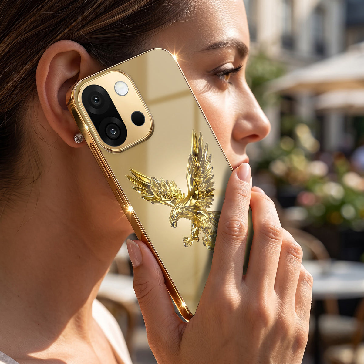 OnePlus 13s 5G Golden Eagle Gold Electroplated Glass Phone Back Case