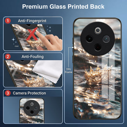 Vivo T4 5G Golden Crown Ocean Acrylic Glass Back Case