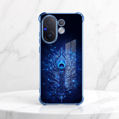 Vivo V60 5G Premium Peacock Feather Airbags Printed Back Case