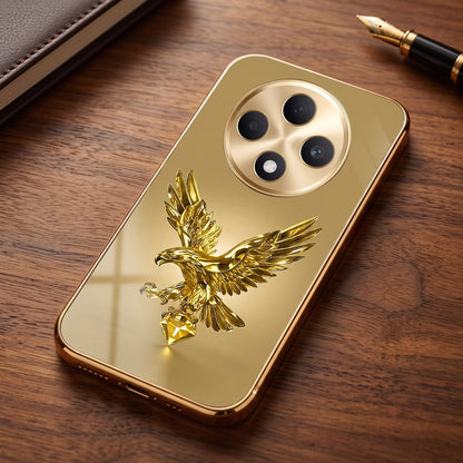 Oppo F27 Pro+ 5G Golden Eagle Gold Electroplated Glass Phone Back Case