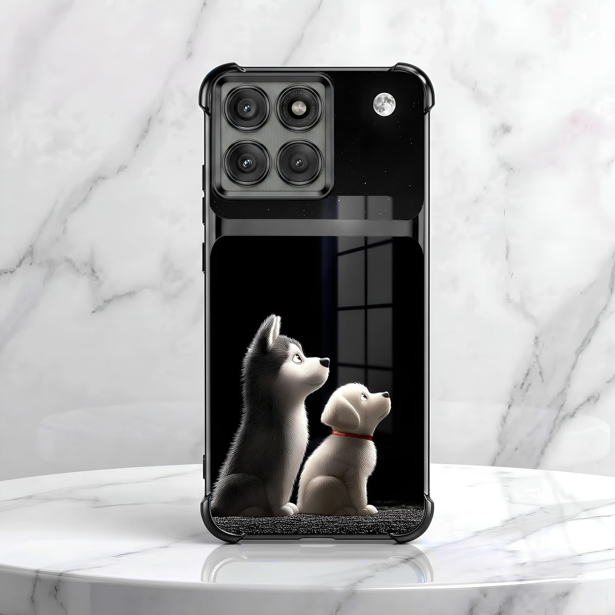 Motorola Edge 60 Pro 5G Dreamy Puppy Dual-Tone Transparent Airbags Case