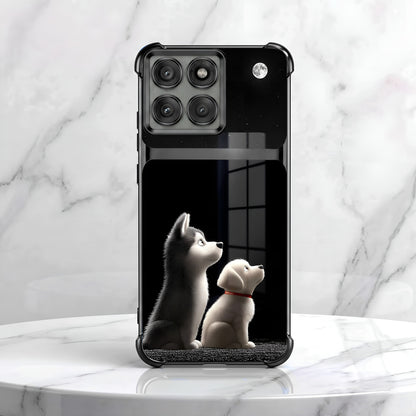 Motorola Edge 60 Pro 5G Dreamy Puppy Dual-Tone Transparent Airbags Case