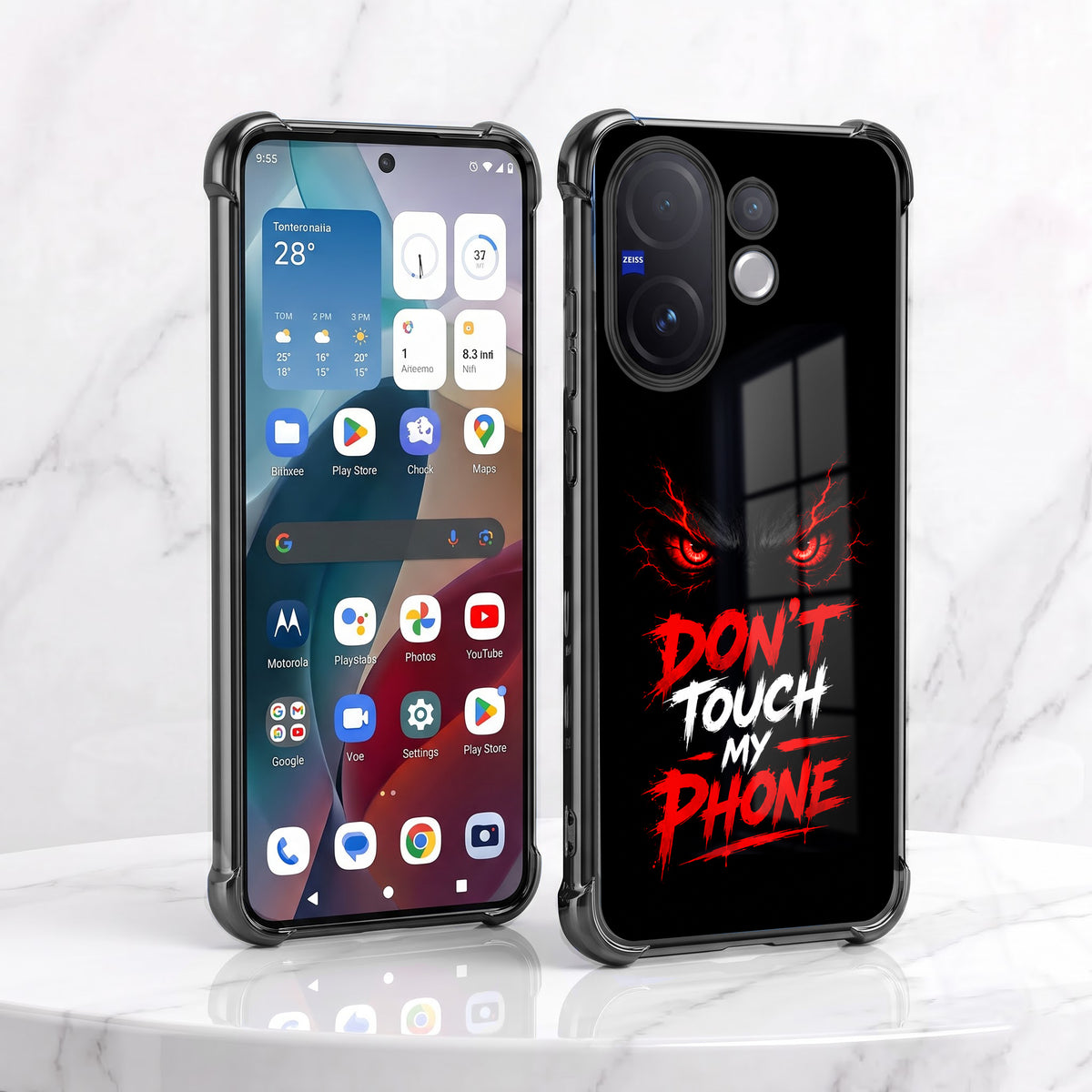 Vivo V60 5G Don't Touch My Phone Airbags Printed Back Case