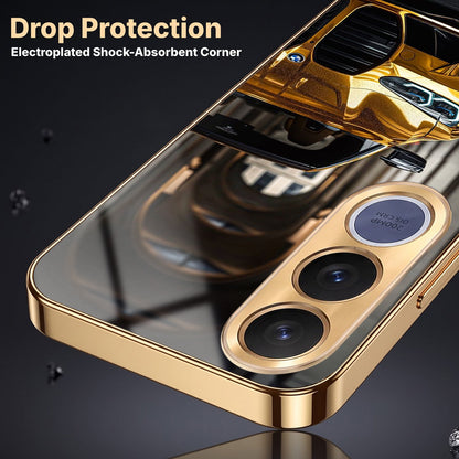Vivo V70 FE 5G Golden BMW Gold Electroplated Glass Phone Back Case