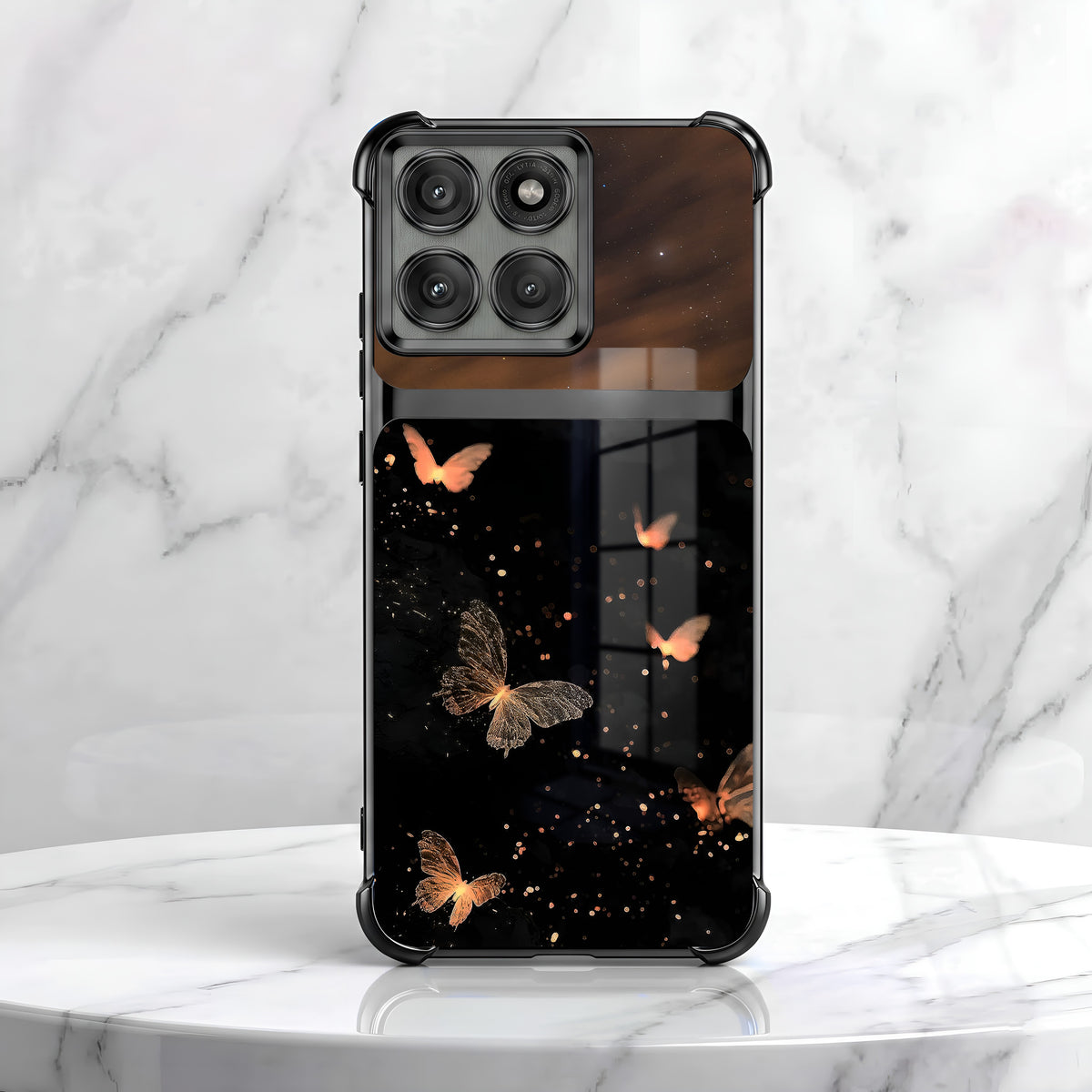 Motorola Edge 60 Pro 5G Butterfly Sparkle Dual-Tone Transparent Airbags Case