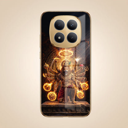 Redmi Note 15 Pro Plus 5G Lord Narasimha Gold Electroplated Glass Phone Back Case