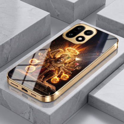 OnePlus 15 5G Lord Narasimha Gold Electroplated Glass Phone Back Case