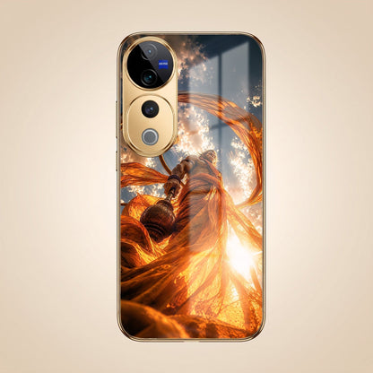 Vivo V40 Pro 5G Divine Hanuman Gold Electroplated Glass Phone Back Case