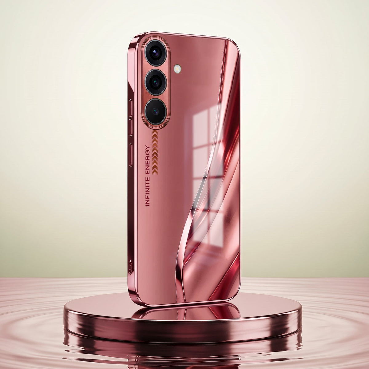 Samsung Galaxy A56 5G Luxury Infinity Energy Pink Electroplated Glass Phone Back Case