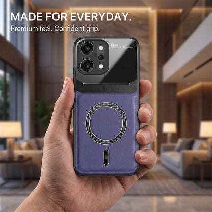 Oppo Reno 14 Pro 5G Premium Magsafe Magnetic Leather Lens Protective Case