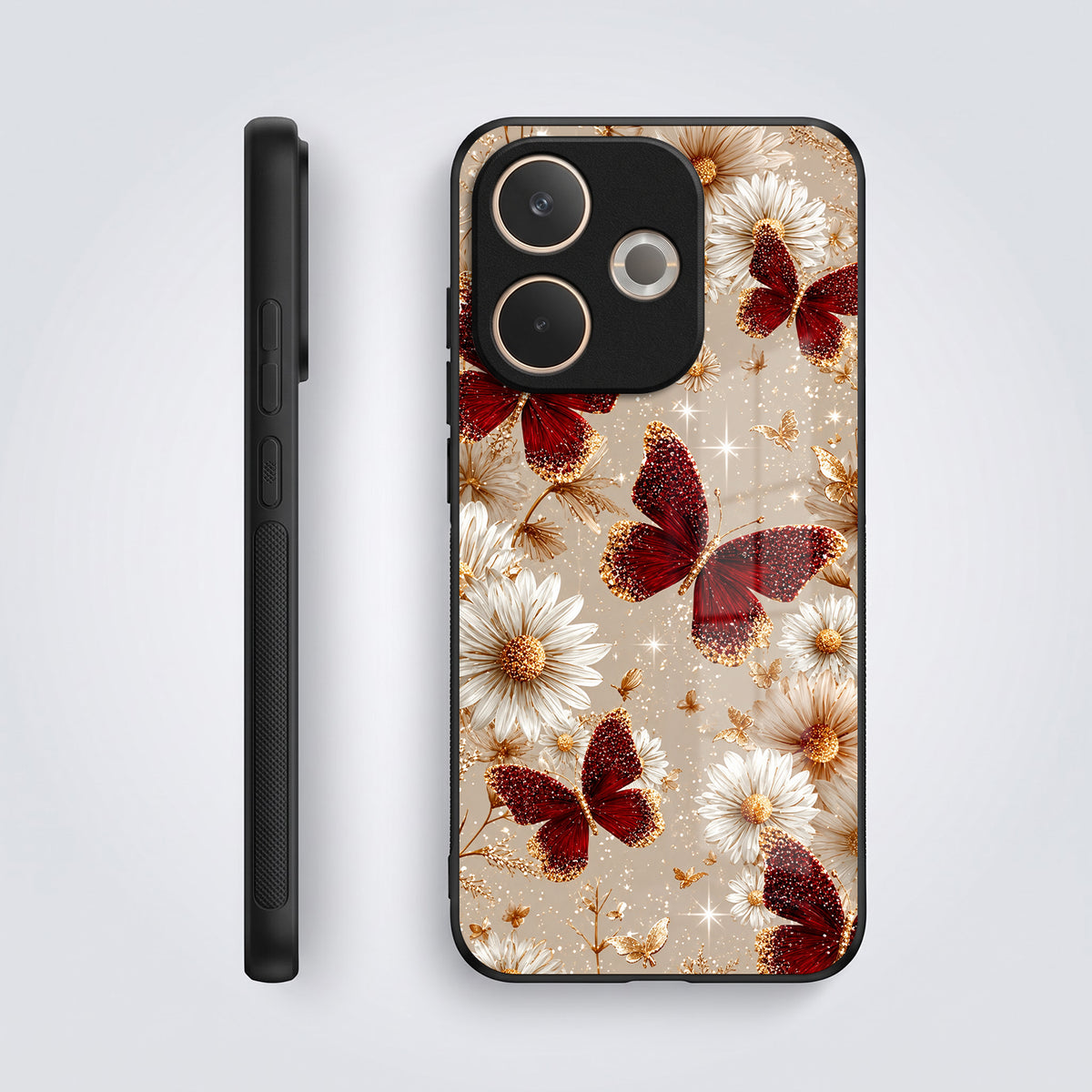 Oppo A5 Pro 5G Butterfly Floral Acrylic Glass Back Case