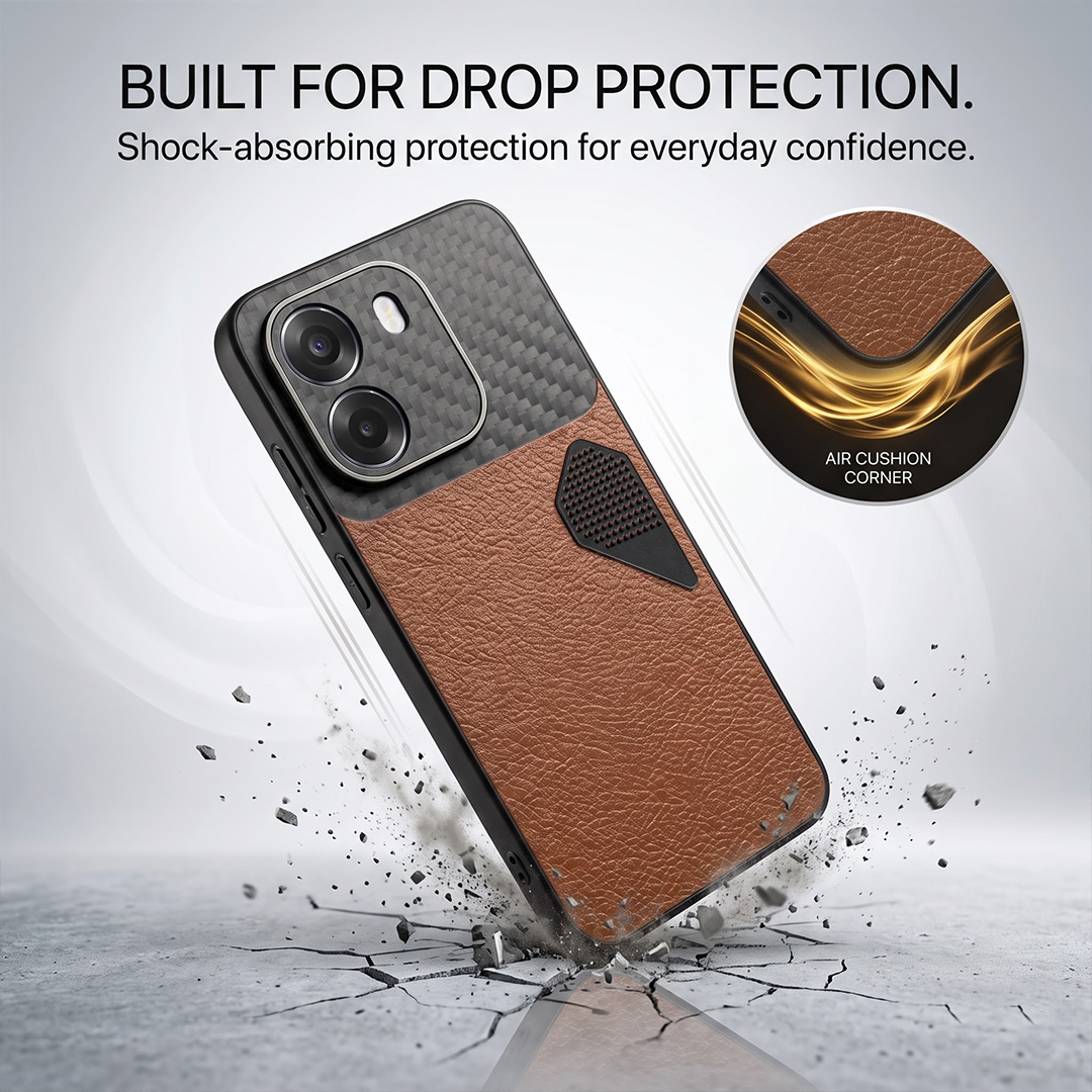 Oppo K14 5G Carbon Fiber Heat Dissipation Leather Hybrid Phone Case