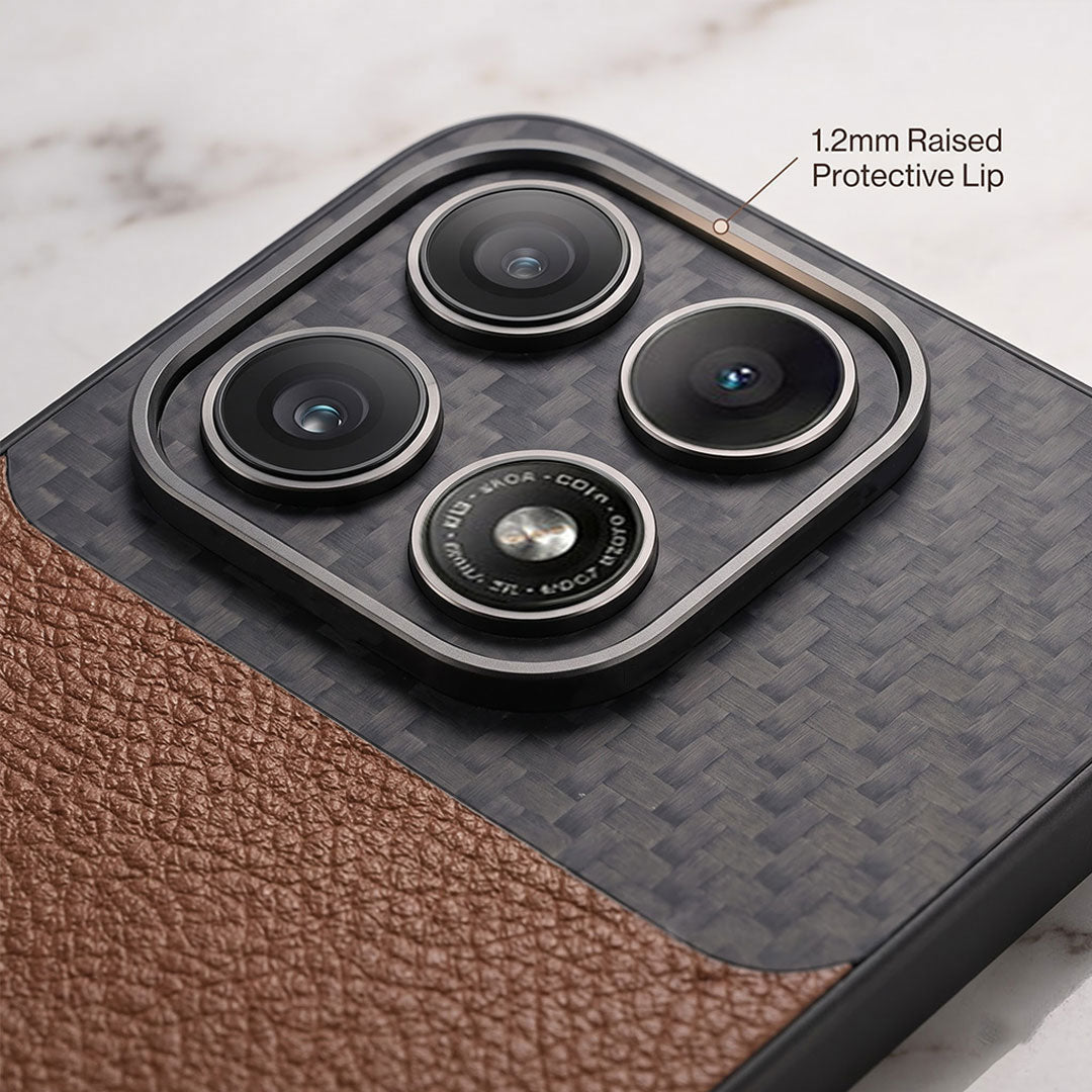 Motorola Edge 70 Pro 5G Carbon Fiber Leather Hybrid Phone Case