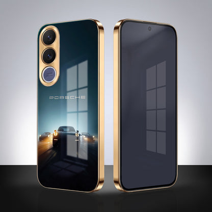 Vivo V70 Fe Porsche Luxury Gold Electroplated Glass Phone Back Case