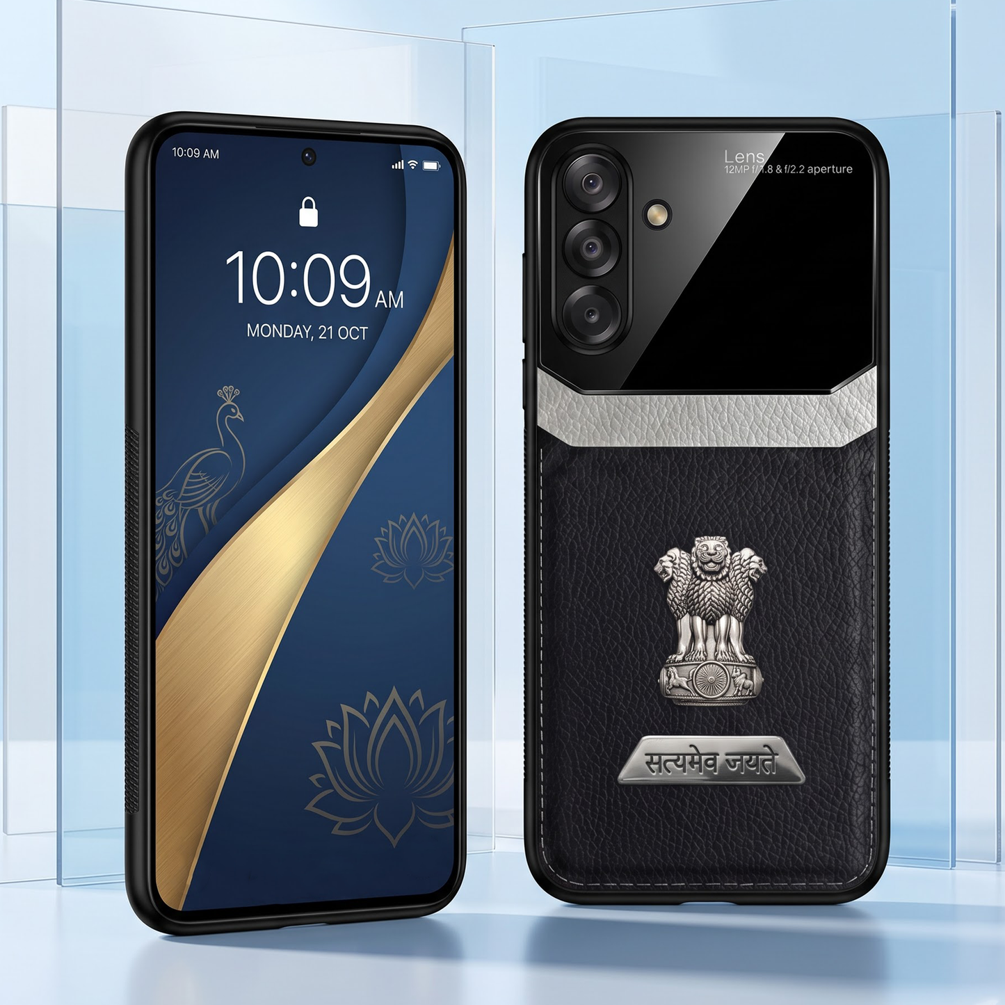 Samsung Galaxy A16 5G Satyamev Jayate 2-in-1 Emblem Leather Lens Protective Back Case