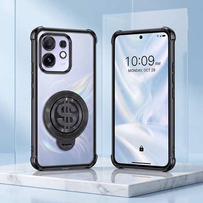 Oppo Reno 16 5G Four Corner Airbags 100% Original Astro Money Magnet Rotating Dollar Case