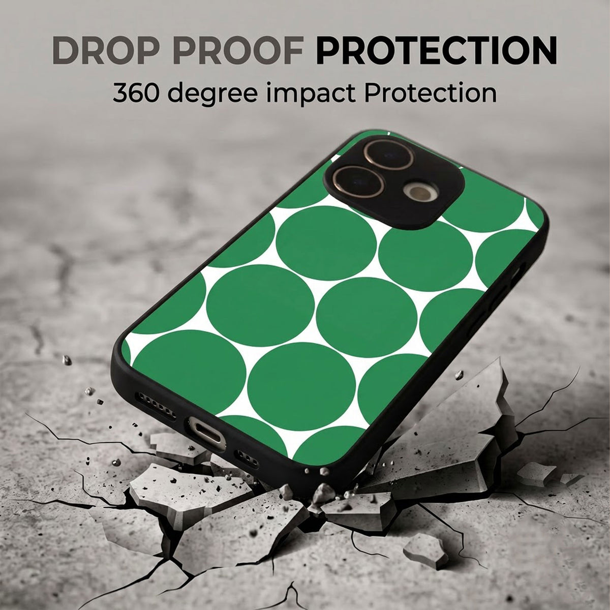 Oppo A5 Pro 5G Aesthetic White & Green Bubble Pattern Acrylic Back Cover