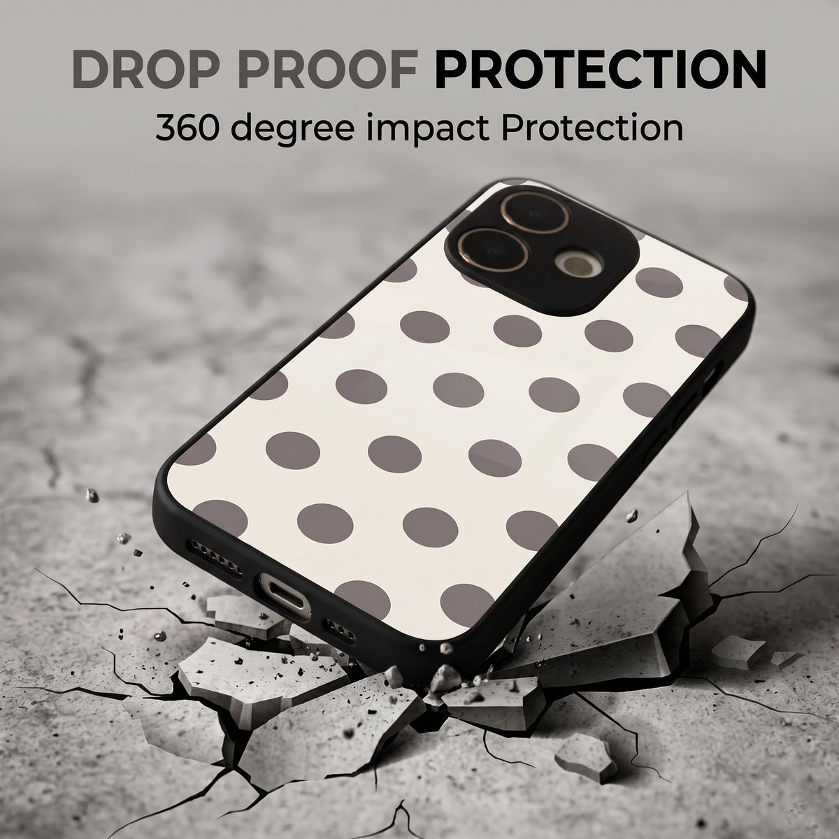 Oppo A5 Pro 5G Elegant White Grey Polka Dot Acrylic Phone Back Cover